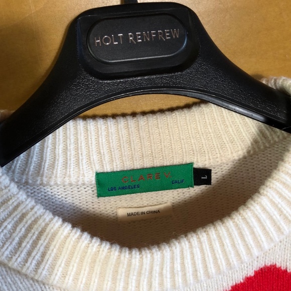 Clare V BNWT Sardine Icon intarsia sweater in size L - Picture 9 of 11